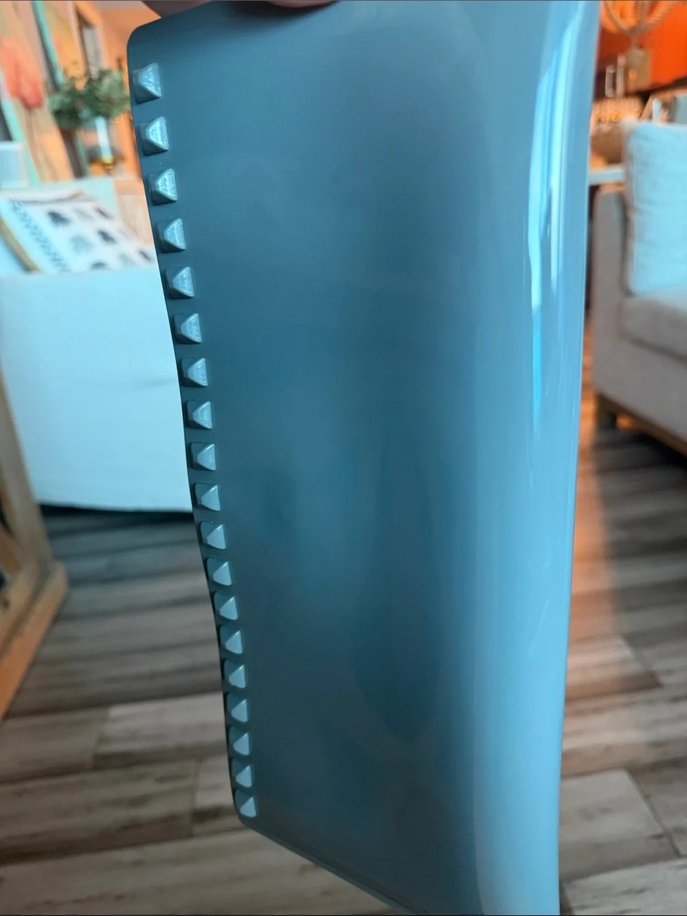 Carmen Sol Studded Patent Clutch in Gray